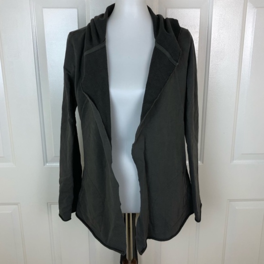 Lucky Brand Gray Tie Waist Hooded Sweater Size M